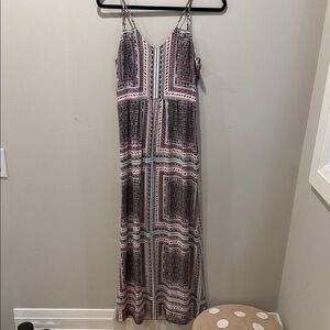 Parker Red and Black Geometric Maxi Dress